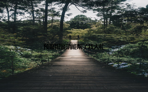 预警报警功能帮了我大忙